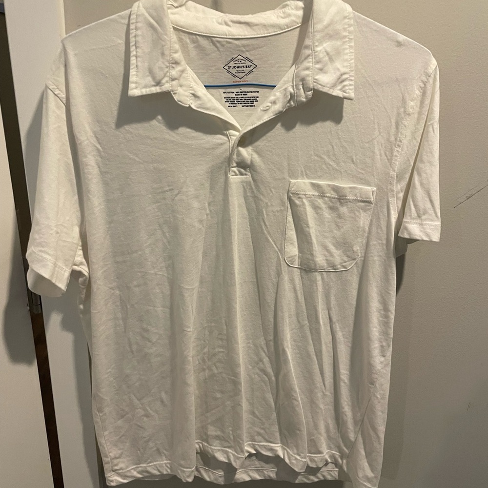 St. John's Bay Classic White Polo Shirt